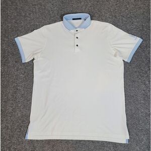 Greyson Cherokee Graig Ranch Golf Polo Shirt Size L Arctic White Blue Collar